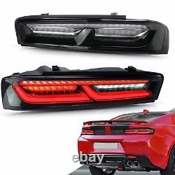 LED Smoked Tail Lights For Chevy Camaro 2016 17-2018 withSequential Singal Lights