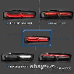 LED Smoked Tail Lights For Chevy Camaro 2016 17-2018 withSequential Singal Lights