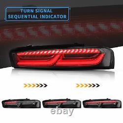 LED Smoked Tail Lights For Chevy Camaro 2016 17-2018 withSequential Singal Lights