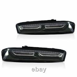 LED Smoked Tail Lights For Chevy Camaro 2016 17-2018 withSequential Singal Lights