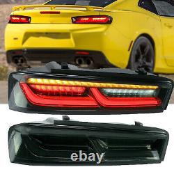 LED Tail Lights For 2016-2018 Chevy Camaro With Sequential Turn Signal Rear Lamps