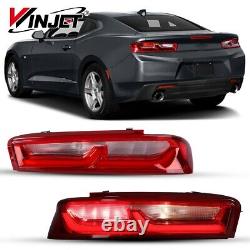 LED Tail Lights For Chevy Camaro 2016 2017 2018 DRL Full Red Brake Turn Signal