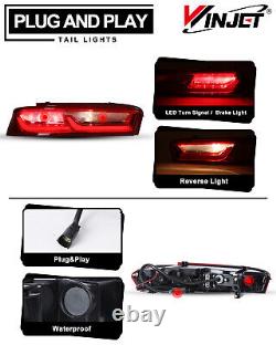 LED Tail Lights For Chevy Camaro 2016 2017 2018 DRL Full Red Brake Turn Signal