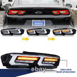 LED Tail Lights for Chevrolet Camaro Chevy ZL1 SS LT 2019-2024 Clear Rear Lamps