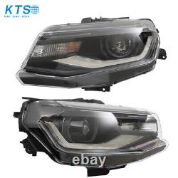 Left+Right Headlight For 2016-2022 Chevy Camaro HID withLED DRL Black Assembly