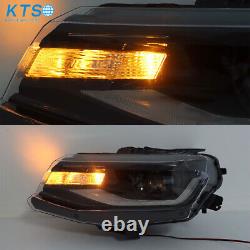 Left+Right Headlight For 2016-2022 Chevy Camaro HID withLED DRL Black Assembly