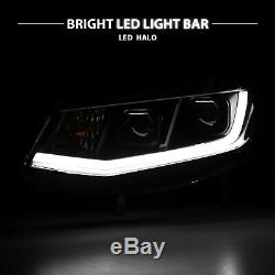 Light Bar 2016-2018 Chevy Camaro Black LED Bar Square Projector Headlights