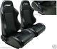 New 2 Black Leather Racing Seats Reclinable With Slider All Chevrolet