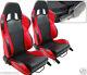 New 2 Black & Red Leather Racing Seats Reclinable With Slider All Chevrolet