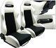 New 2 White & Black Racing Seats Reclinable With Sliders All Chevrolet