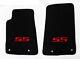 New Black Floor Mats 2010 2015 Camaro Embroidered Ss Logo In Red 2 Pc Set Pair