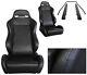 New 2 Black + Blue Stitch Leather Racing Seats Reclinable All Chevrolet
