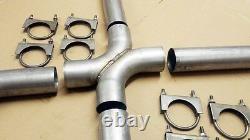 New Performance Universal Crossover X Pipe Exhaust Kit 2.5 Steel Aluminized
