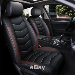 PU Leather Car Seat Cover 5-Seat SUV Cushions Front & Rear Ful Set Universal