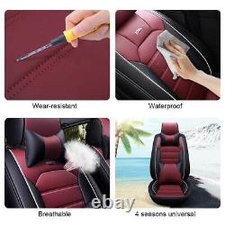 PU Leather Car Seat Covers Full Set 5-Sits Interior Accessories Comfort Cushions