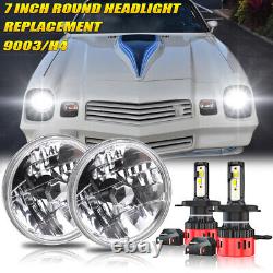 Pair 7 inch Round Led Headlights High/Low Beam for chevy Camaro 1967-1981