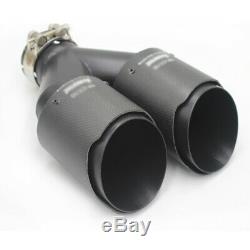 Pair Akrapovic Real Carbon Fiber Exhaust Tip Dual Pipe ID2.5 63mm OD3.5 89mm
