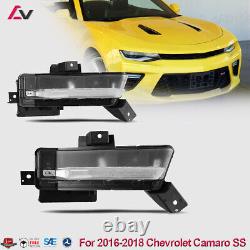 Pair Fog Lights For 2016 2017 2018 Chevy Camaro SS LED DRL Front Lamps Clear Len