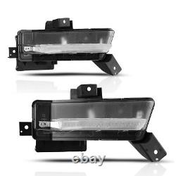 Pair Fog Lights For 2016 2017 2018 Chevy Camaro SS LED DRL Front Lamps Clear Len