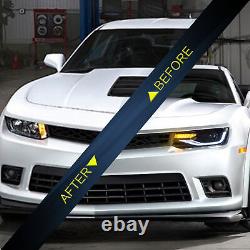 Pair LED Projector Headlights For 2014 2015 Chevrolet Chevy Camaro withSequential