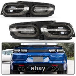 Pair Smoke Black LED Tail Lights Taillights lamps For 19-24 Chevy Camaro LT SS