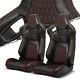 Pairs Black+red Stitching Pvc Leather L/r Racing Bucket Seat+slider
