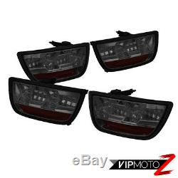 Plug&Play For 10-13 Chevy Camaro 4PCS LAMBO STYLE Smoke Full LED Tail Light Lamp