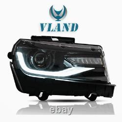 Projector Headlights For 2014 2015 Chevrolet Chevy Camaro withSequential Lights