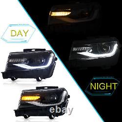 Projector Headlights For 2014 2015 Chevrolet Chevy Camaro withSequential Lights