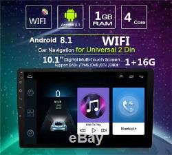 Quad-Core Android 8.1 10.1 2Din Car Stereo Radio GPS Wifi LTE BT DAB OBD 1+16G