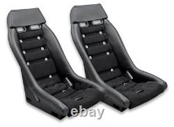 RETRO CLASSIC R2 VINTAGE RACING BUCKET SEATS (Microsuede With Grommets) PAIR