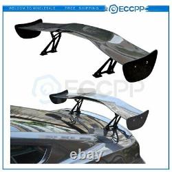 Real Carbon Fiber Gt Style 57 Jdm Racing Back Trunk Spoile Wing +brackets
