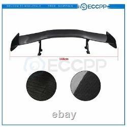 Real Carbon Fiber Gt Style 57 Jdm Racing Back Trunk Spoile Wing +brackets