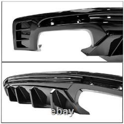 Rear Bumper Lip Diffuser Glossy Black Fits For 16-23 Chevy Camaro Quad Exhaust