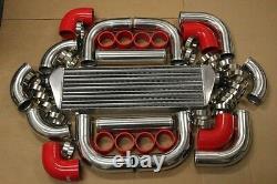 Red Fimc Intercooler+turbo Piping Kit Coupler Clamps E30 E34 E36 E46 E90 325i M3