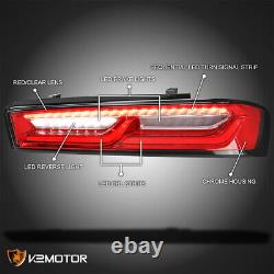 Red Fits 2016-2018 Chevy Camaro LED Tail Lights with Sequential Signal Strip Tube
