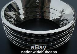 SET OF 4 Chevy GM Rally Wheel Center Hub Caps & 15X7 15 Trim Rings Beauty Rims