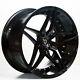 Set4 20 Staggered Marquee Wheels M3259 Black Rims Fs