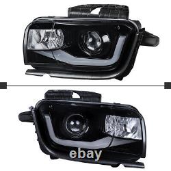 Smoke Projector Headlights Fits 2010-2013 Chevy Camaro LED Tube Lamps Left+Right
