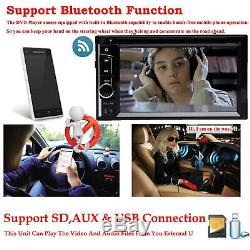 Sony Lens Double Din Car Stereo Radio DVD Player Bluetooth TV USB Mirror For GPS