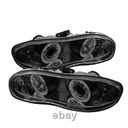 Spyder For Chevy Camaro 1998-2002 Projector Headlights Pair LED Black Smoke