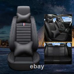 Top PU Leather Car Seat Cover Front & Rear 5-Sits Cushion Universal Interior Set