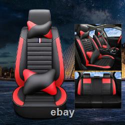 Top PU Leather Car Seat Cover Front & Rear 5-Sits Cushion Universal Interior Set