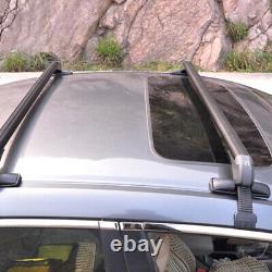 US 2xAluminum Car SUV Roof Rail Luggage Rack Baggage Carrier Cross Anti-theft×2