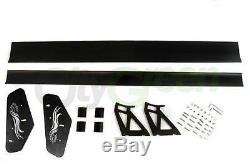 Universal 55 Adjustable Aluminum GT Double Deck Racing Spoiler Wing Black