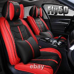 Universal 6D Leather Car Seats Covers Front Rear Cushion 5-Seats Auto Seat Cover