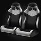 Universal Black/grey Pvc Leather Left/right Sport Racing Bucket Seats + Slider