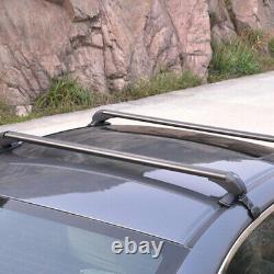 Universal Car SUV Roof Rail Luggage Rack Baggage Carrier Cross Aluminum Black