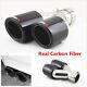 Universal Glossy Carbon Fiber Car Exhaust Dual Pipe Tail Muffler End Tip -right