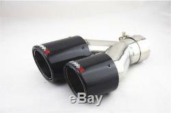 Universal Glossy Carbon Fiber Car Exhaust Dual Pipe Tail Muffler End Tip -Right